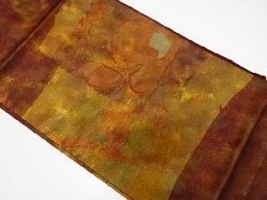 引箔　抽象花模様織り出し名古屋帯